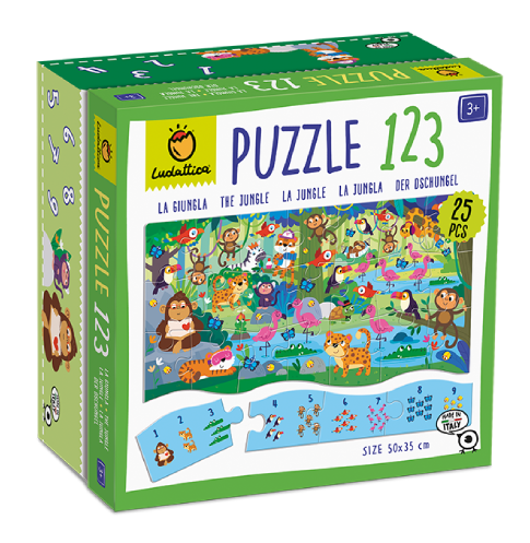 Puzzle 25 piese - 123 - Jungla | Ludattica - 1 | YEO