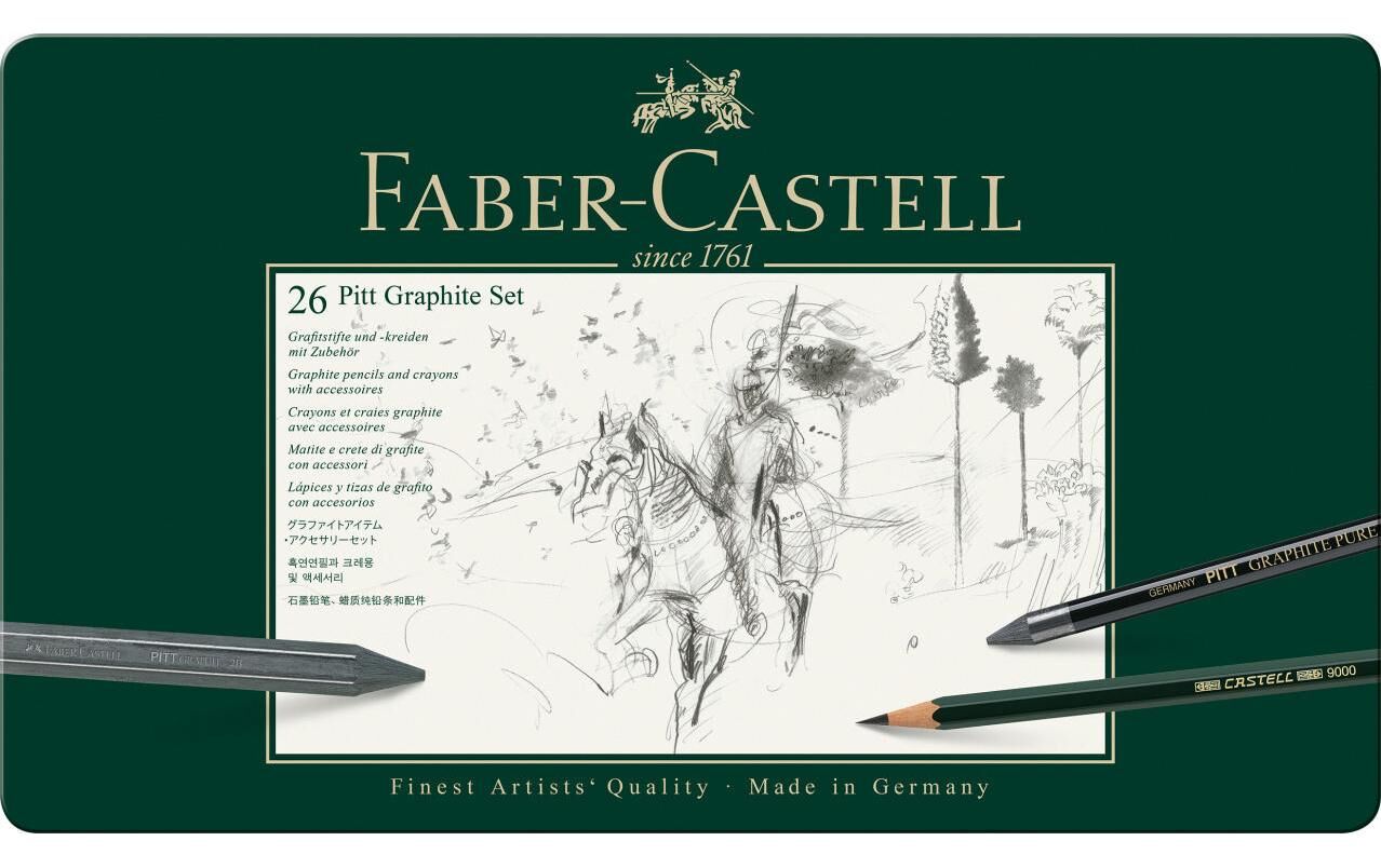 Set 19 creioane grafit si 7 accesorii - Pitt Monochrome | Faber-Castell - 1 | YEO