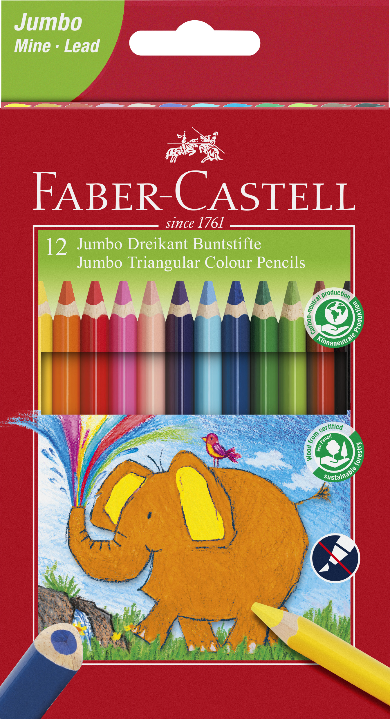 Set 12 creiaone colorate - Faber-Castell - Jumbo