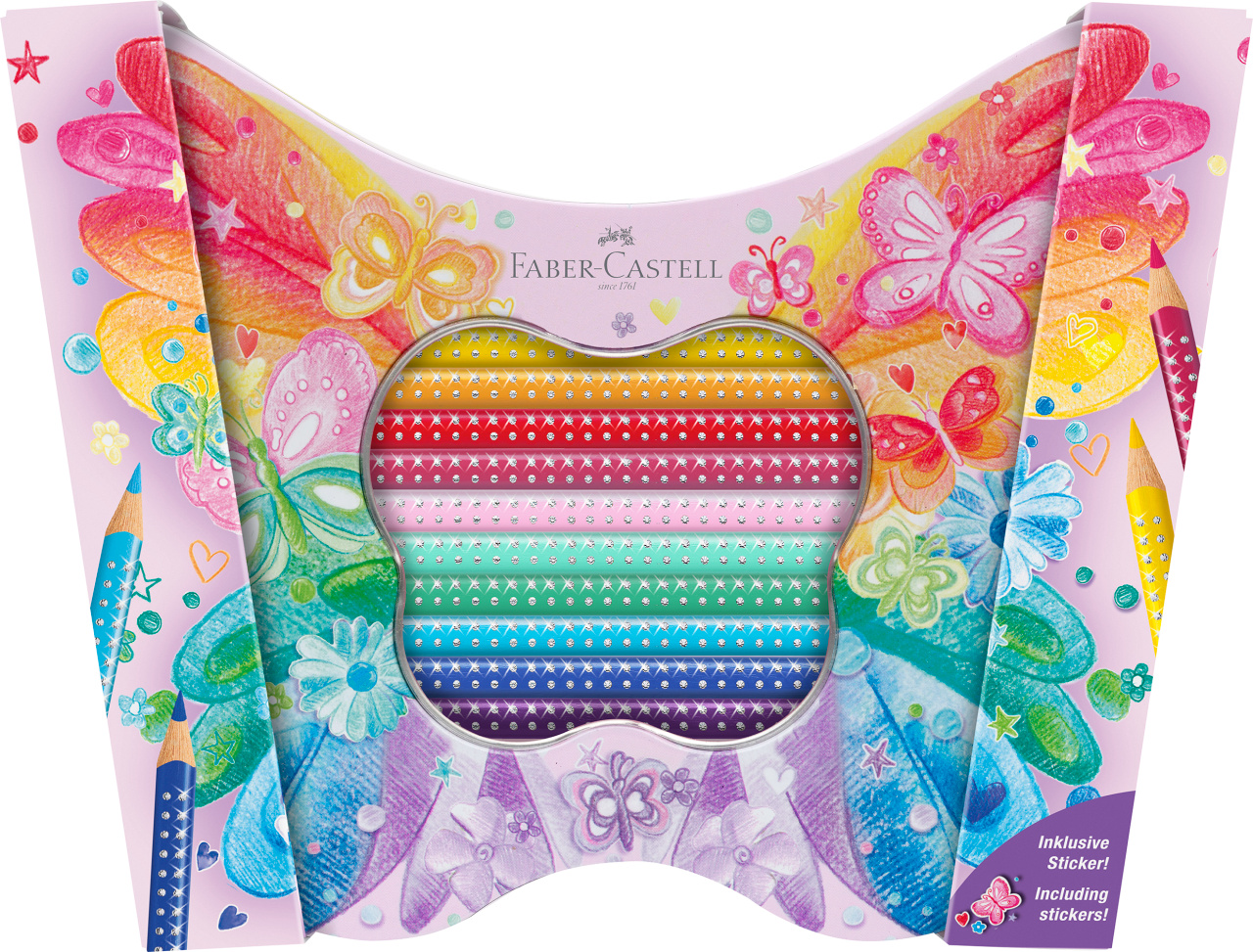 Set 20 creioane colorate - Sparkle Butterfly | Faber-Castell - 6 | YEO