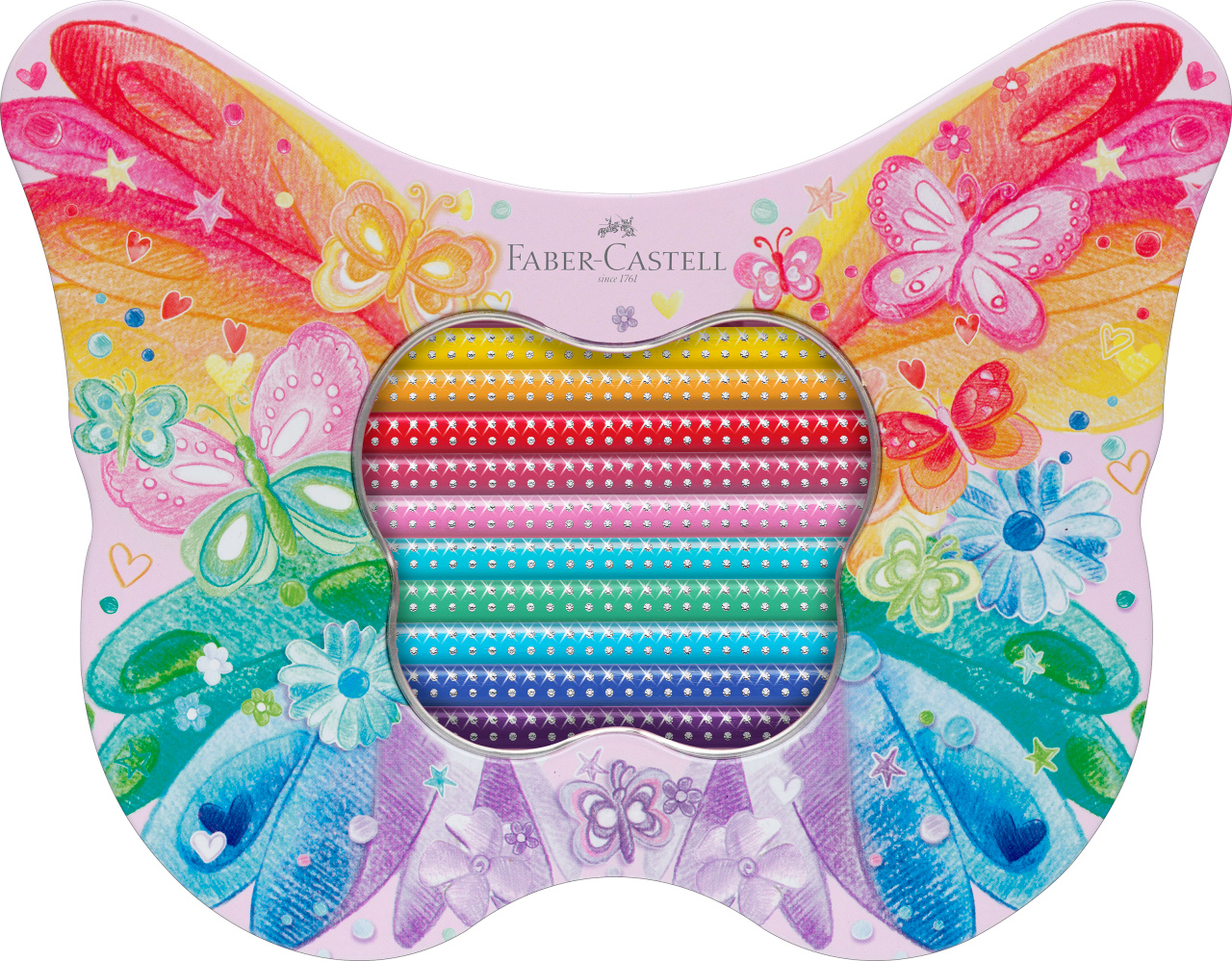 Set 20 creioane colorate - Sparkle Butterfly | Faber-Castell