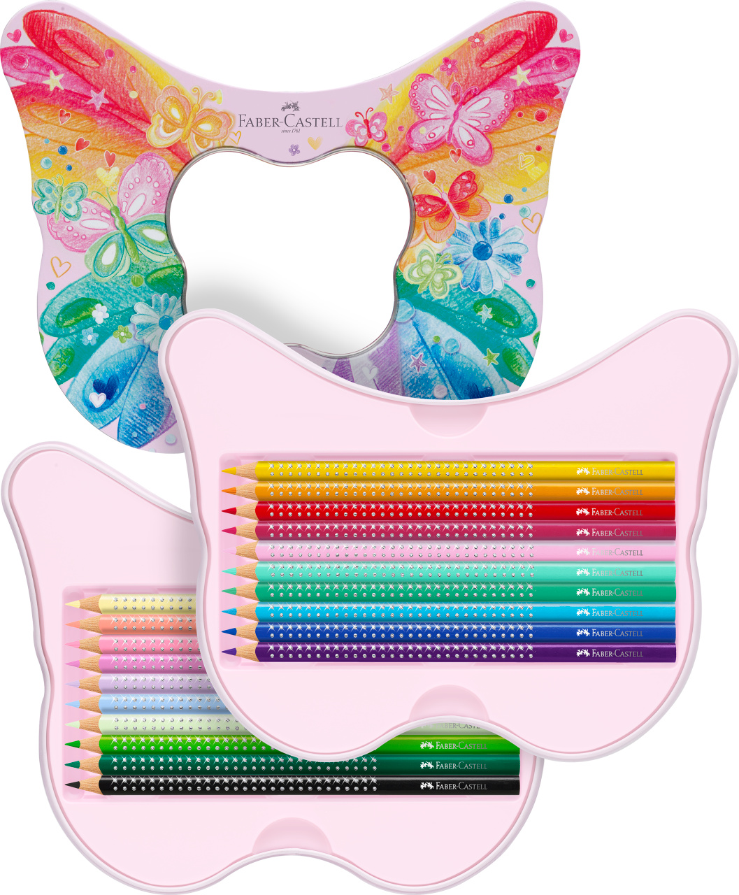 Set 20 creioane colorate - Sparkle Butterfly | Faber-Castell - 2 | YEO