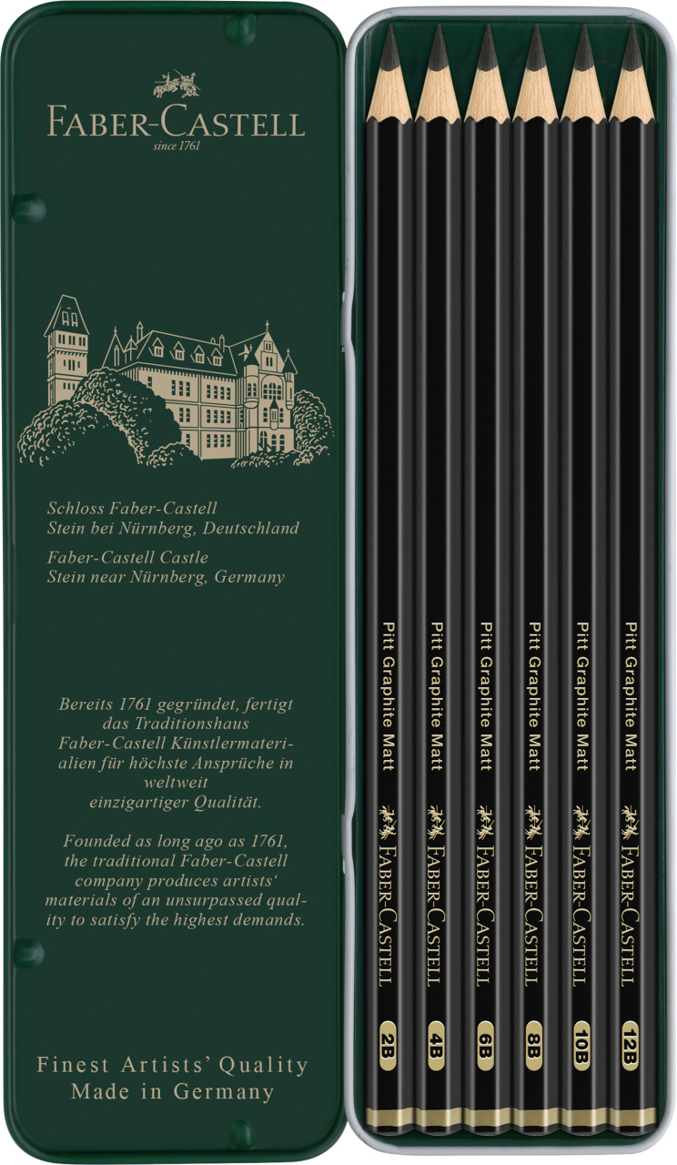 Set 6 creioane grafit - Mat Pitt | Faber-Castell