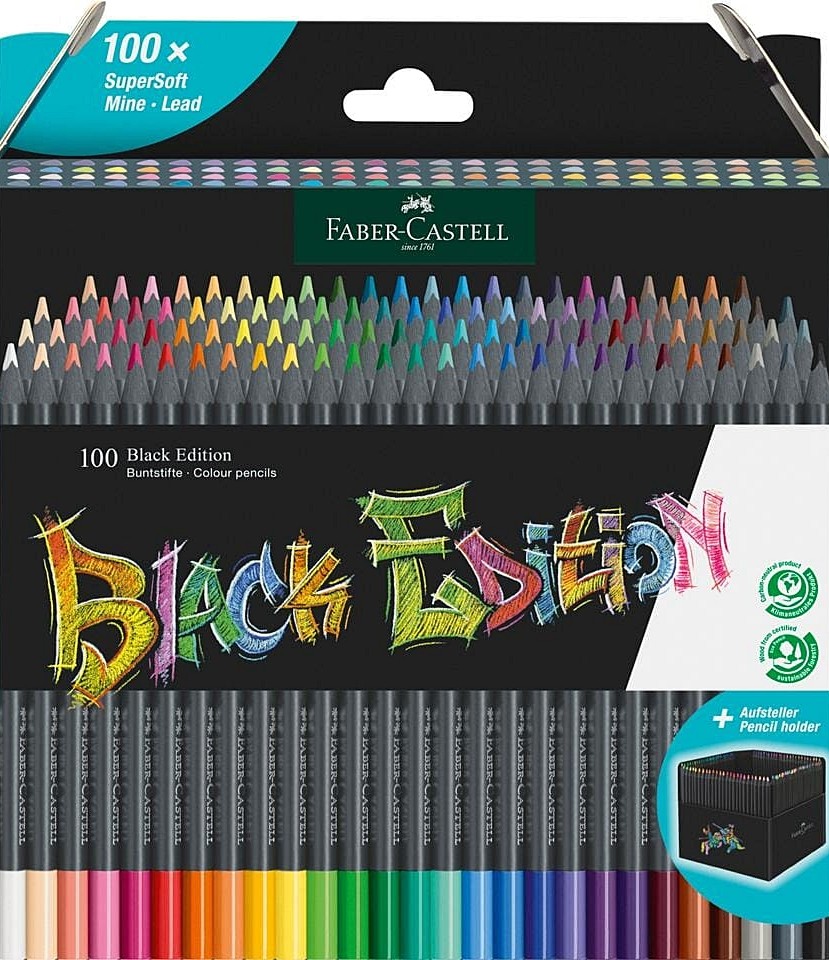 Set 100 creioane colorate - Black Edition | Faber-Castell - 2 | YEO