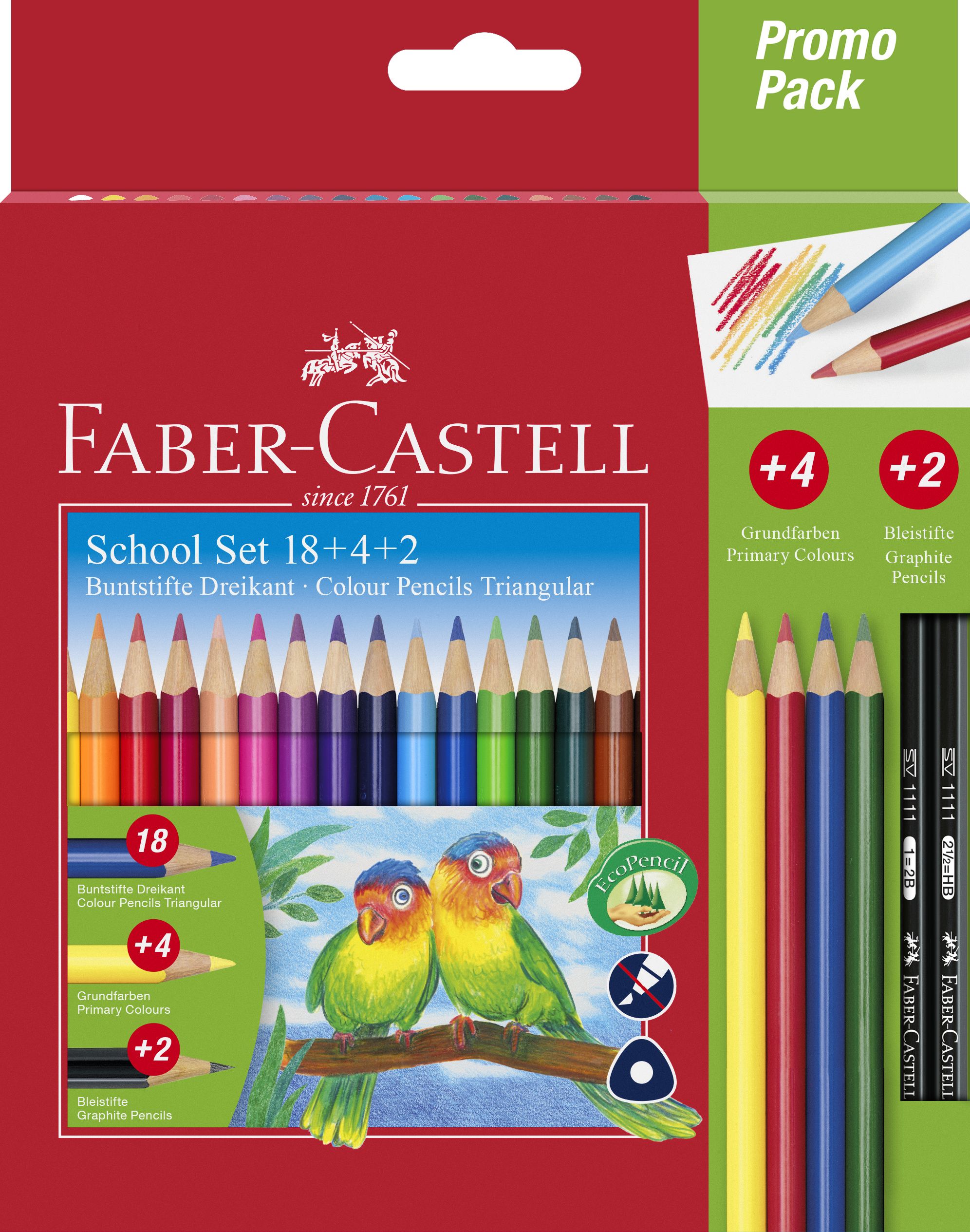 Set 18 creioane colorate - Faber-Castell - School Set 18+4+2 | Faber-Castell