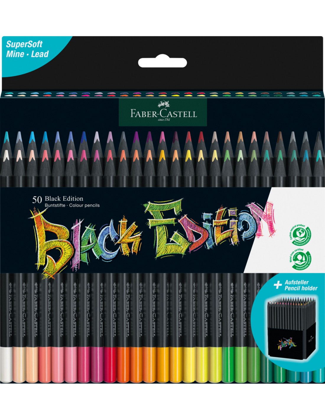 Set 50 creioane colorate - Black Edition | Faber-Castell - 4 | YEO