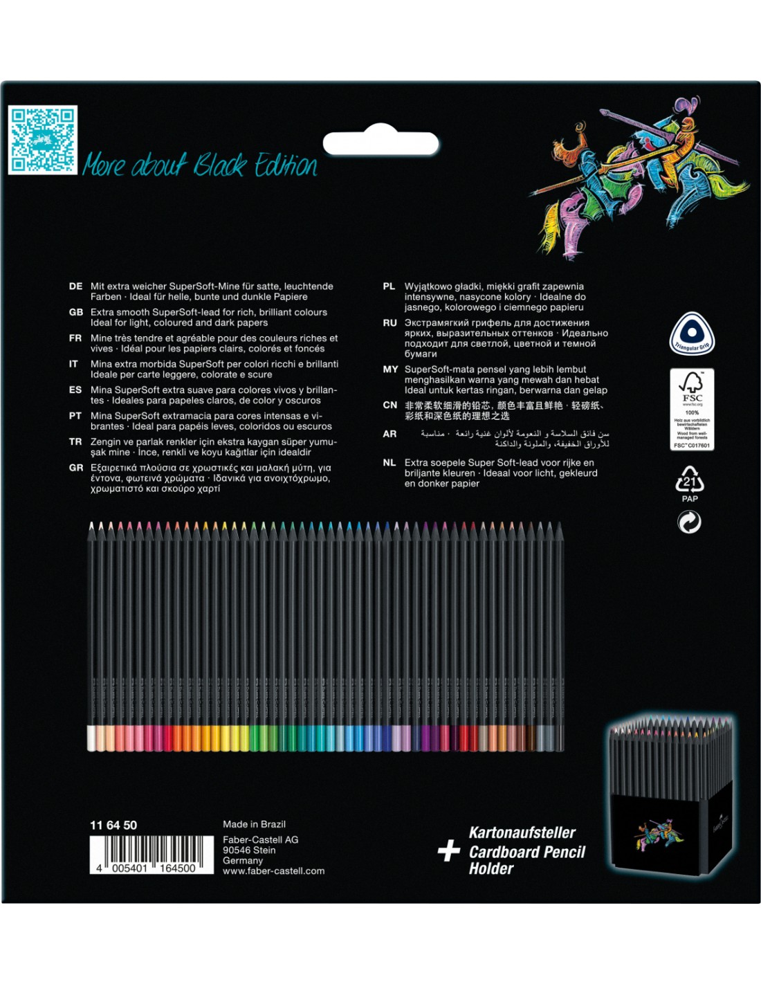 Set 50 creioane colorate - Black Edition | Faber-Castell - 2 | YEO