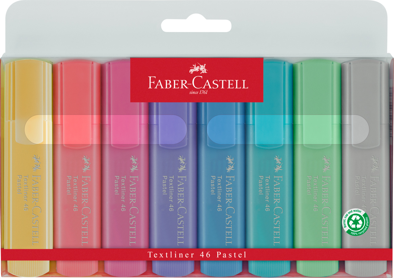 Set 8 evidentiatoare - Textliner 46 Pastel | Faber-Castell - 2 | YEO