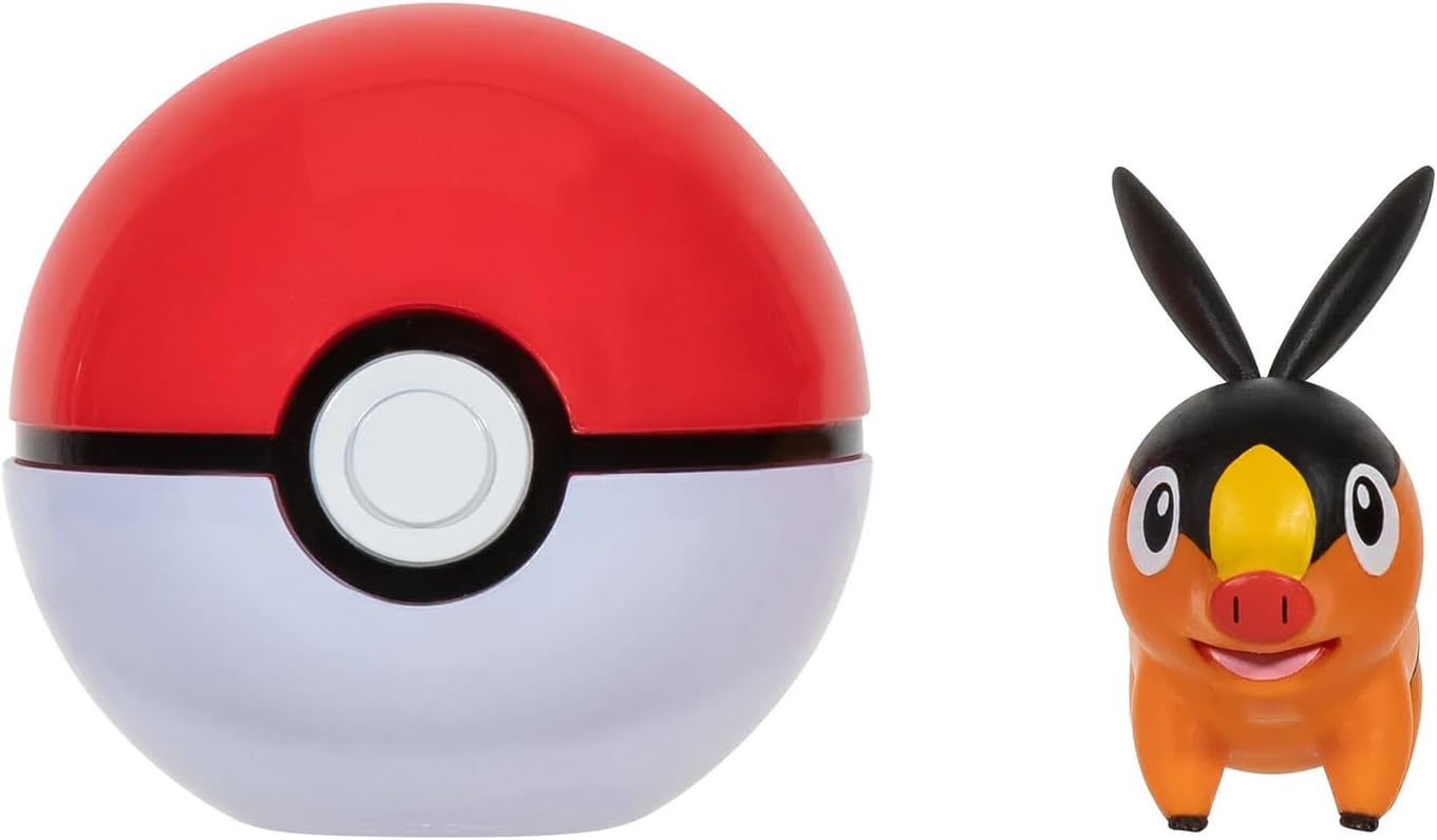 Set 2 figurine - Pokemon Clip \'n\' Go: Tepig & Poke Ball | Jazwares