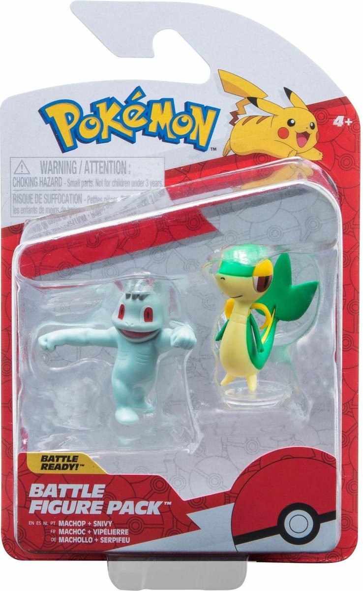 Set 2 figurine - Pokemon: Machop & Snivy | Jazwares - 1 | YEO