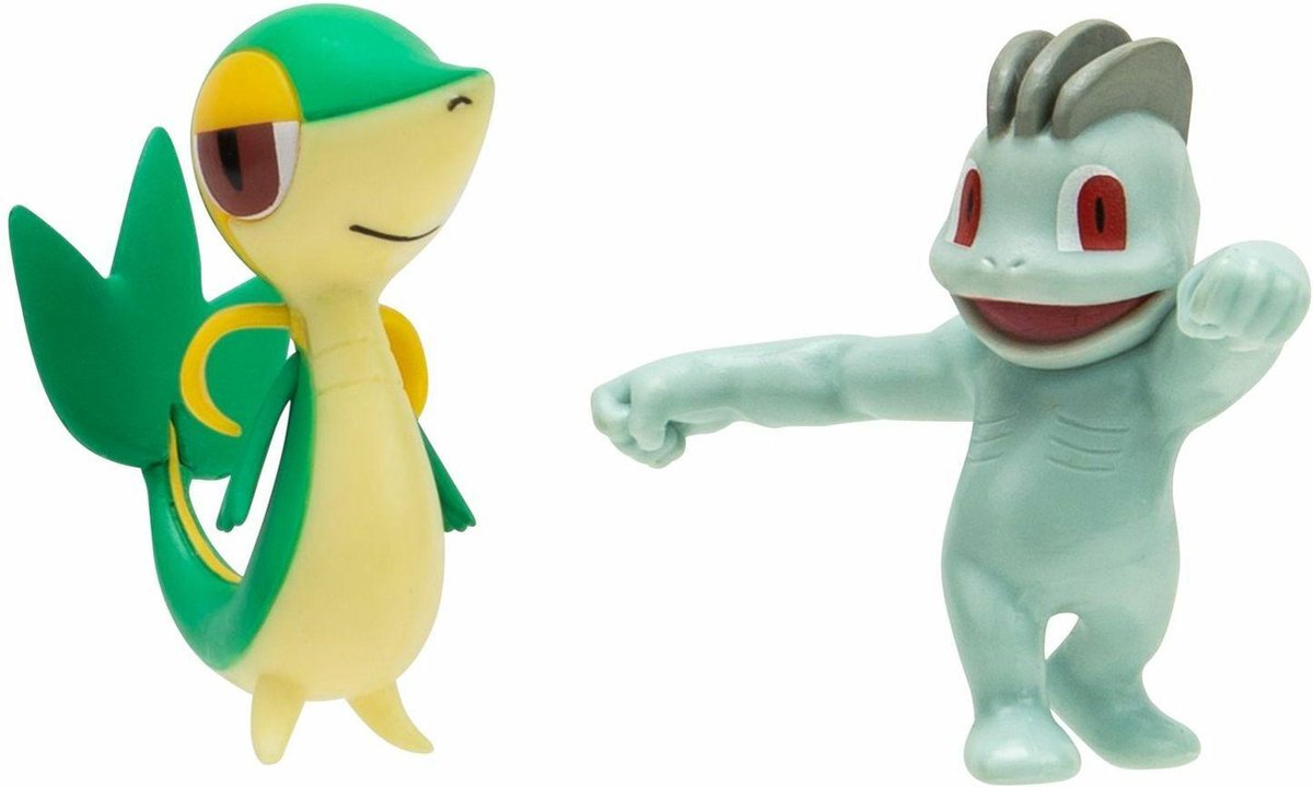 Set 2 figurine - Pokemon: Machop & Snivy | Jazwares