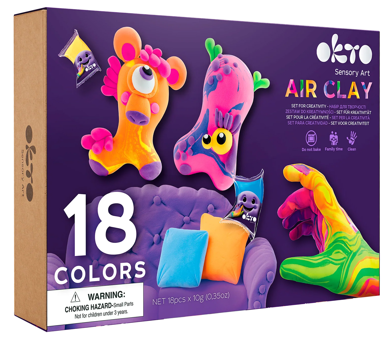 Set creativ - Air Clay, 18 culori | Okto Clay