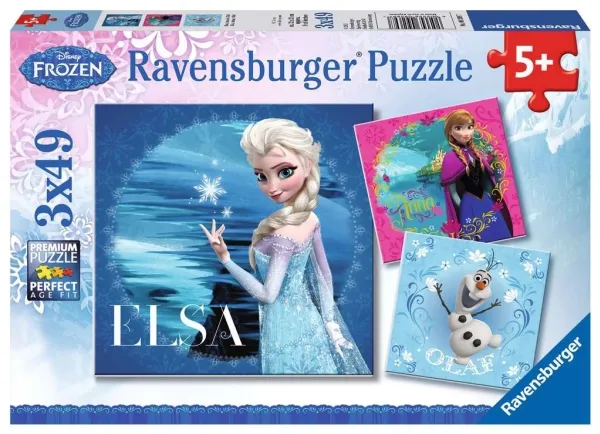 Puzzle 3X49 piese - Frozen - Elsa, Anna si Olaf | Ravensburger