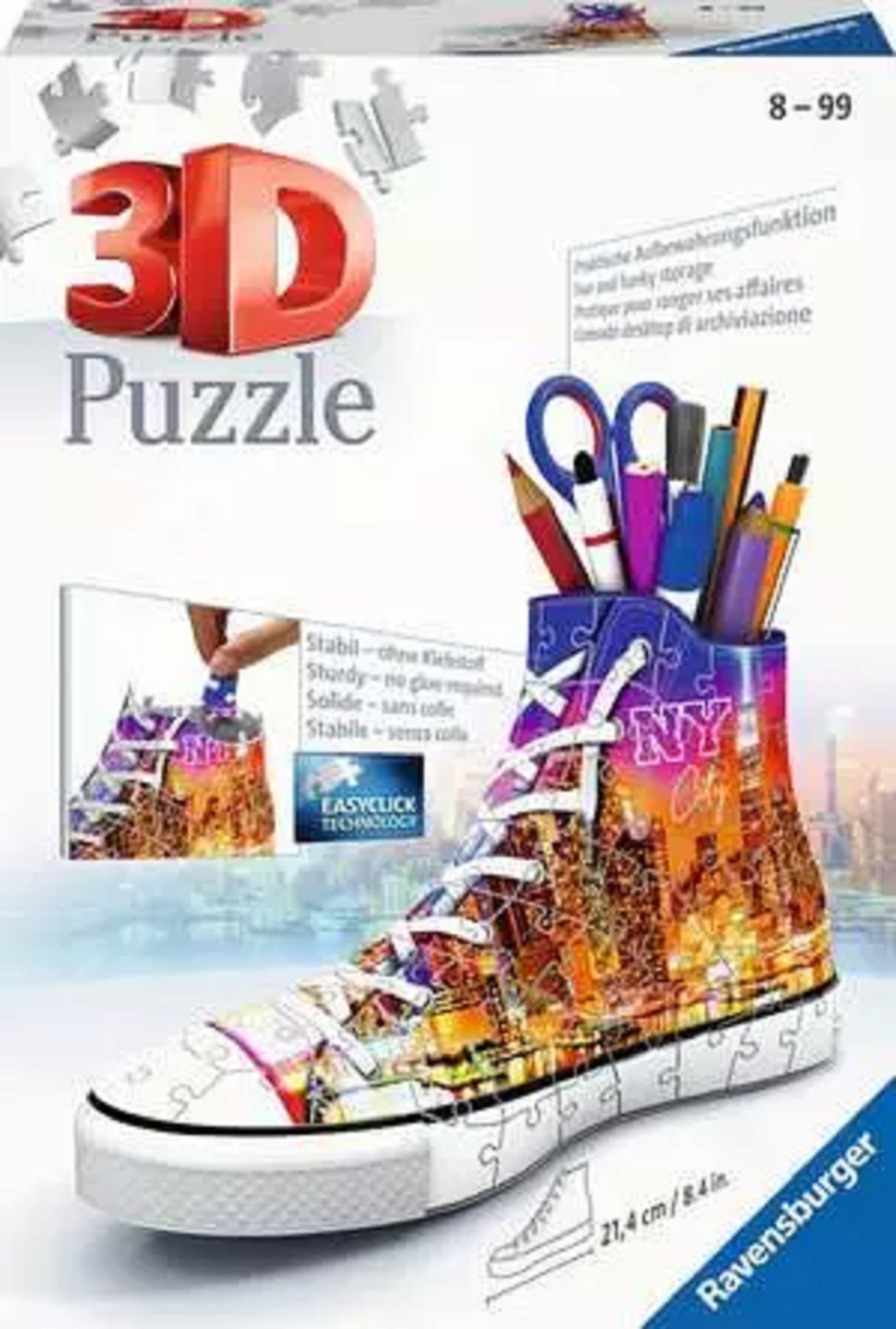 Puzzle 3D 108 piese - Suport pixuri - Sneaker New York | Ravensburger