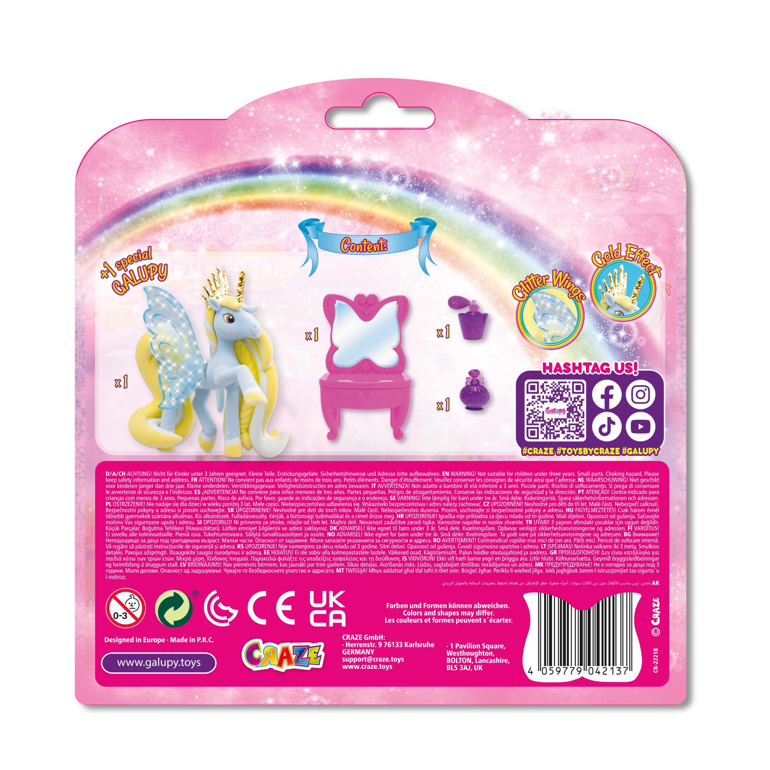 Set figurina cu accesorii - Galupy - Beauty Set - Unicorn | Craze