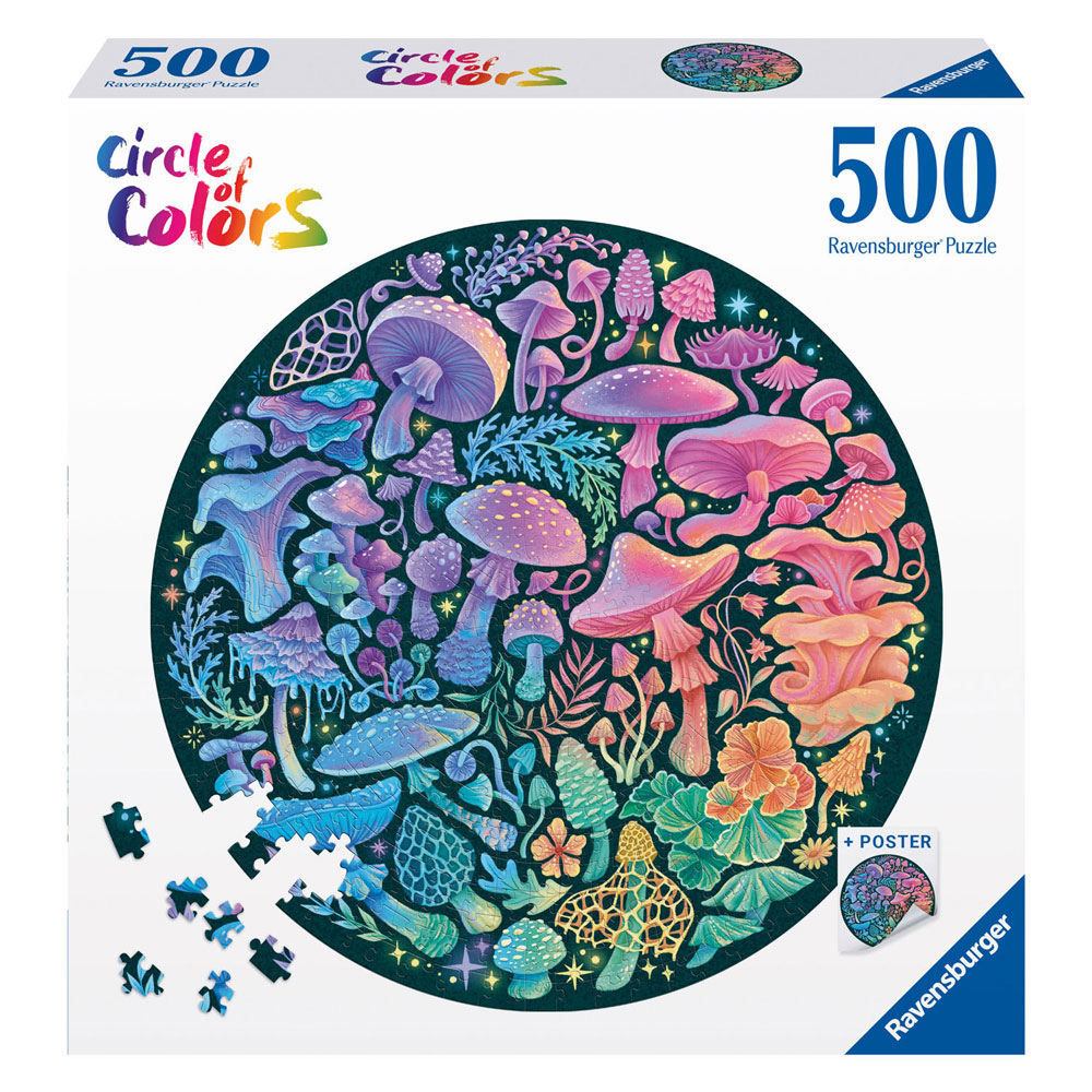 Puzzle 500 piese - Circle of Colors - Cerc ciuperci | Ravensburger - 1