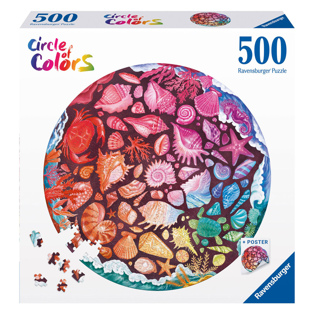 Puzzle 500 piese - Circle of Colors - Cerc animale marine | Ravensburger - 1