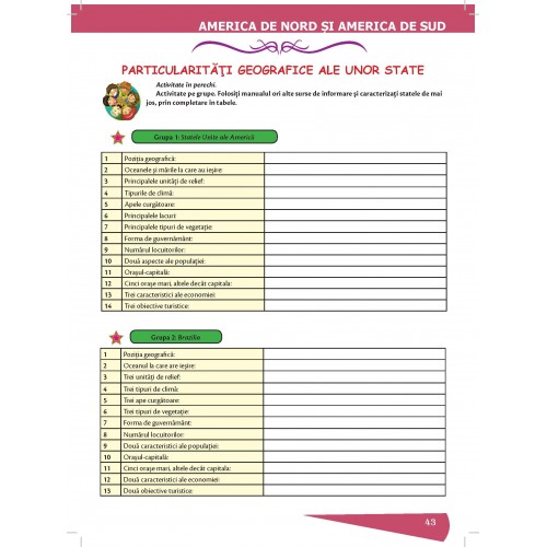 Geografie - continentele extraeuropene - caiet pentru clasa a VII-a | - 3 | YEO