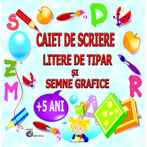 Caiet de scriere litere de tipar si semne grafice | Daniela Costan - 2 | YEO