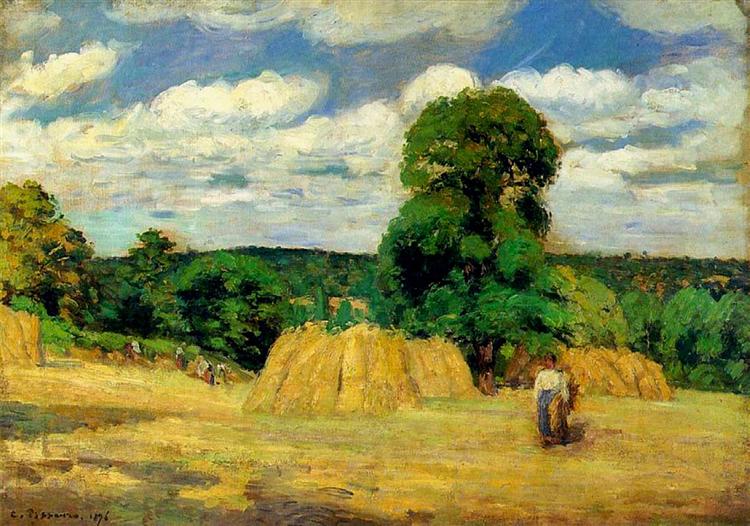 Felicitare Camille Pissarro - The Harvest at Montfoucault | Art