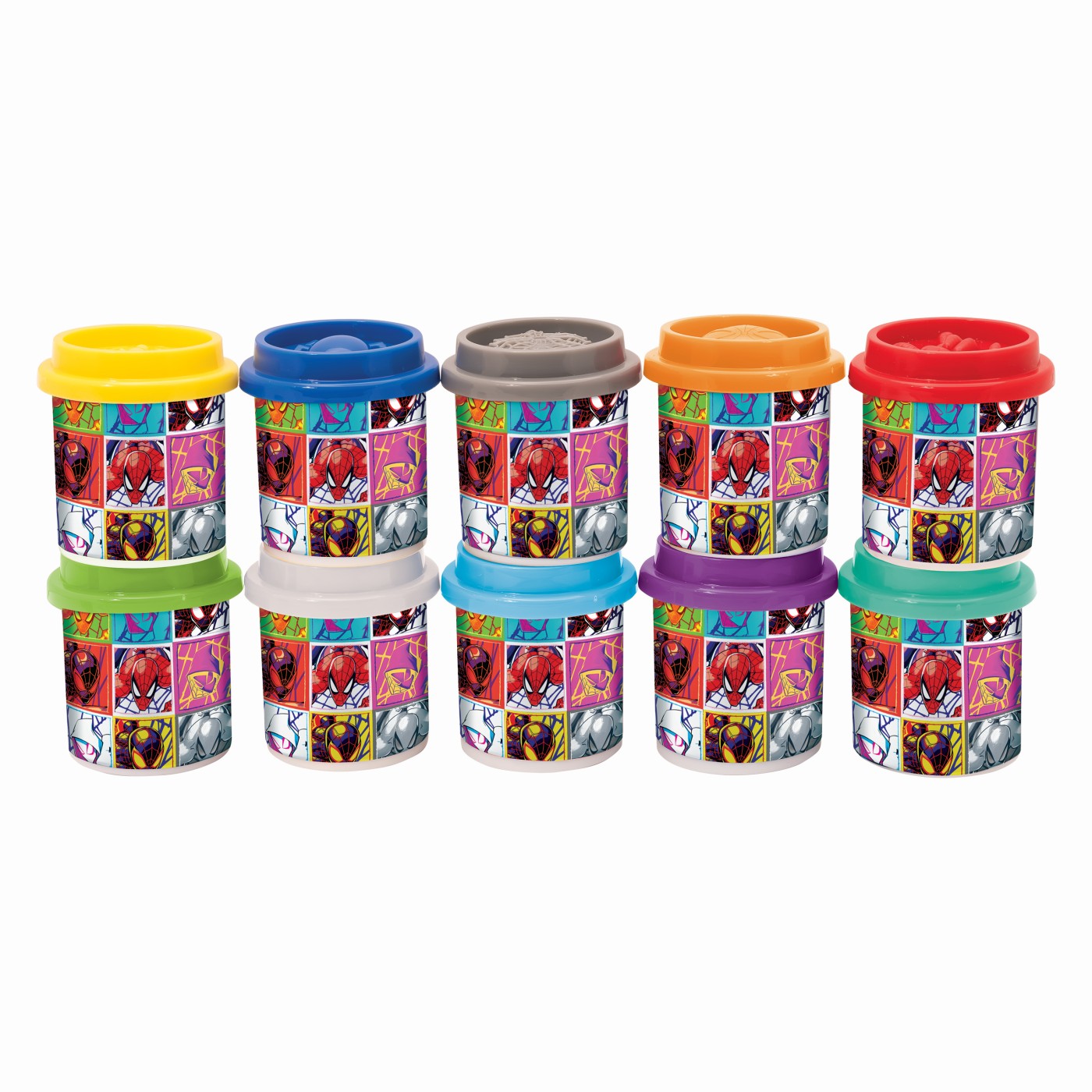 SET 10 BORCANASE DE PLASTILINA SPIDERMAN IN AMBALAJ DE CARTON | As