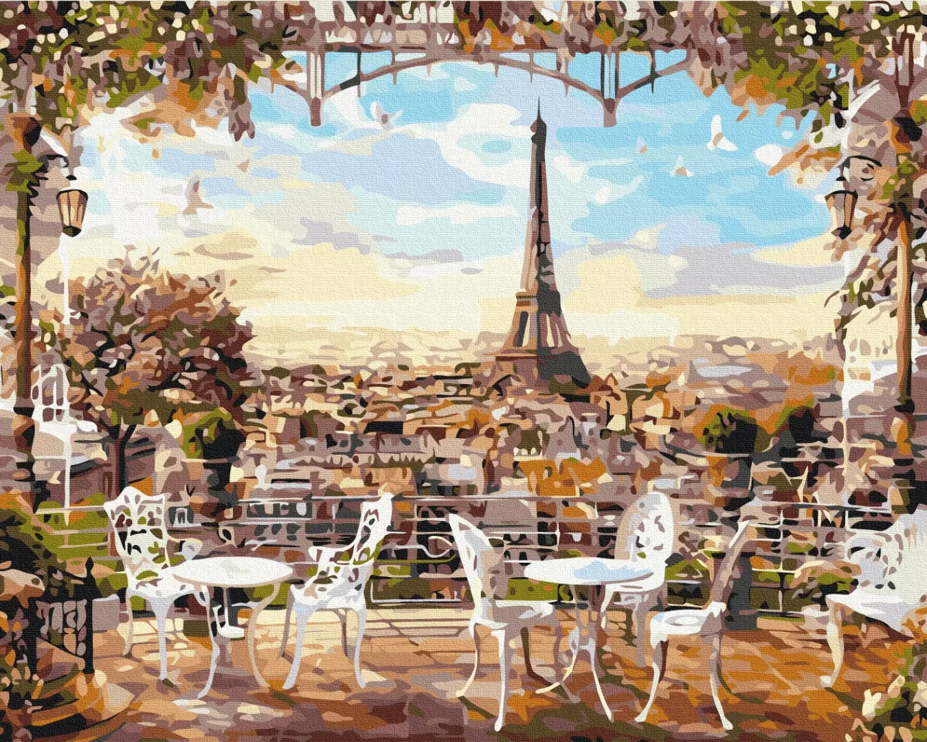 Pictura pe numere - Cafenea cu vedere la Turnul Eiffel, 50x40 cm | Brushme - 7 | YEO