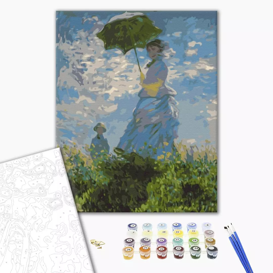 Pictura pe numere - Femeie cu umbrela. Claude Monet, 40x50 cm | Brushme