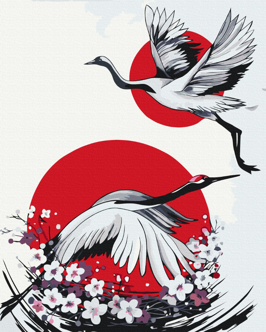 Pictura pe numere - Cocorul japonez, 40x50 cm | Brushme - 7 | YEO