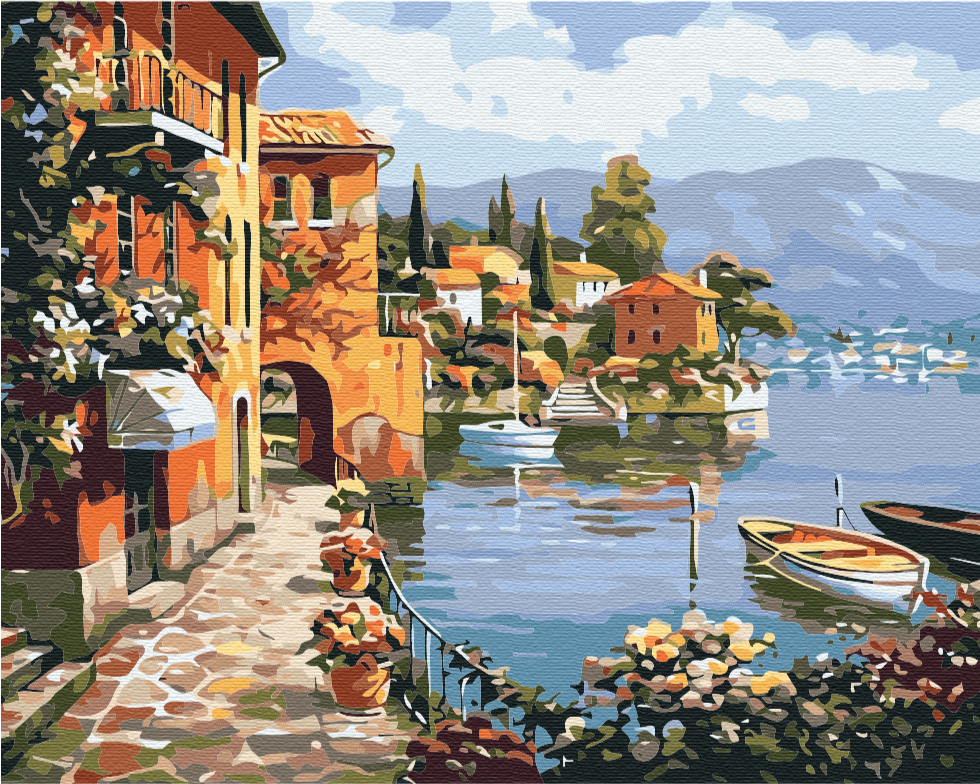 Pictura pe numere - Oras linistit la malul marii, 40x50 cm | Brushme - 7 | YEO