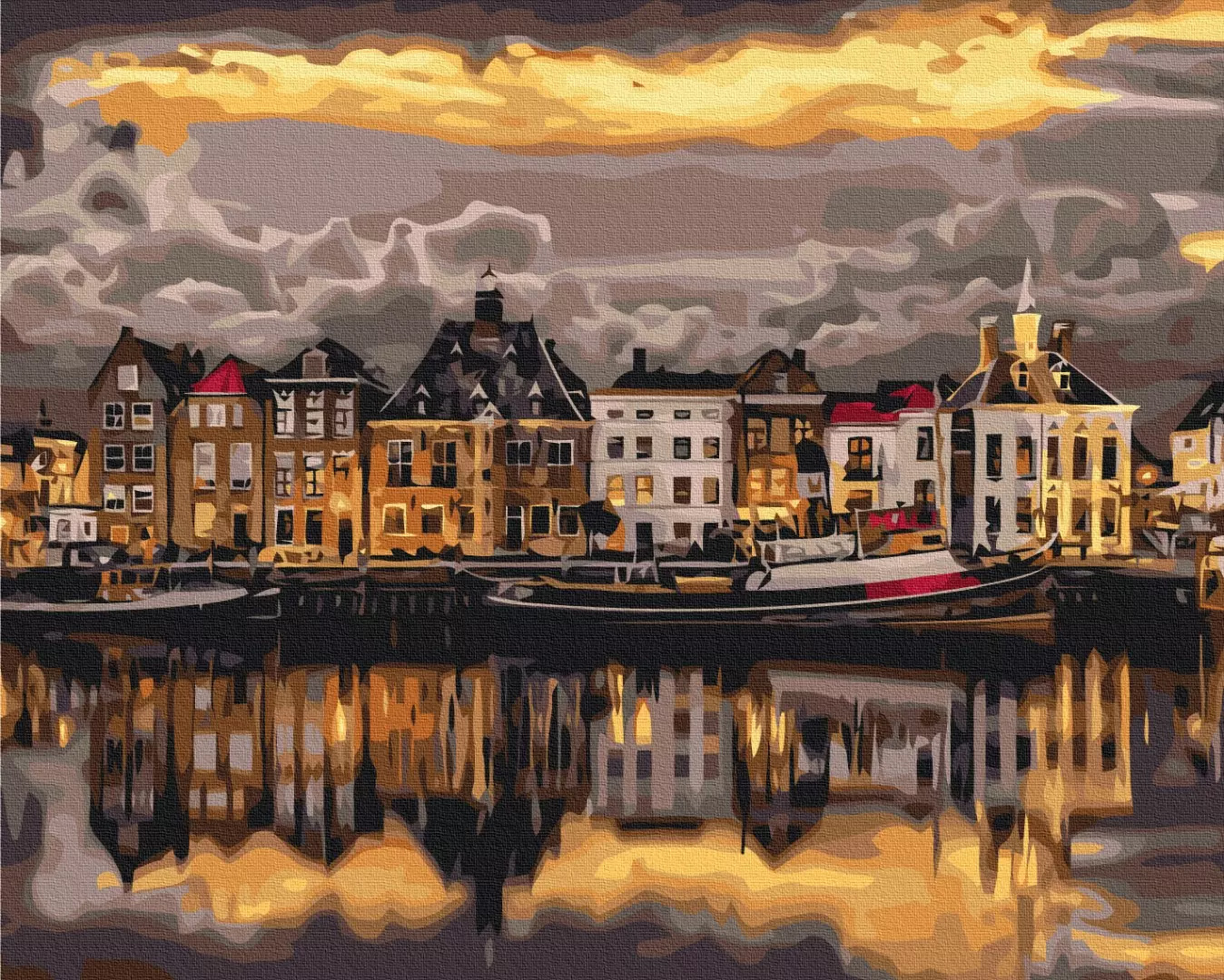 Pictura pe numere - Seara in Stockholm, 50x40 cm | Brushme - 7 | YEO