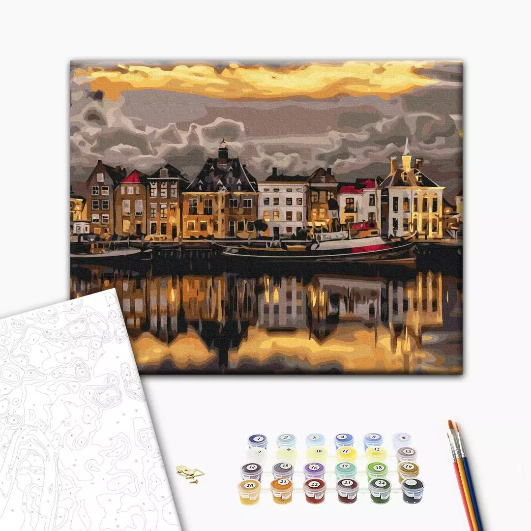 Pictura pe numere - Seara in Stockholm, 50x40 cm | Brushme