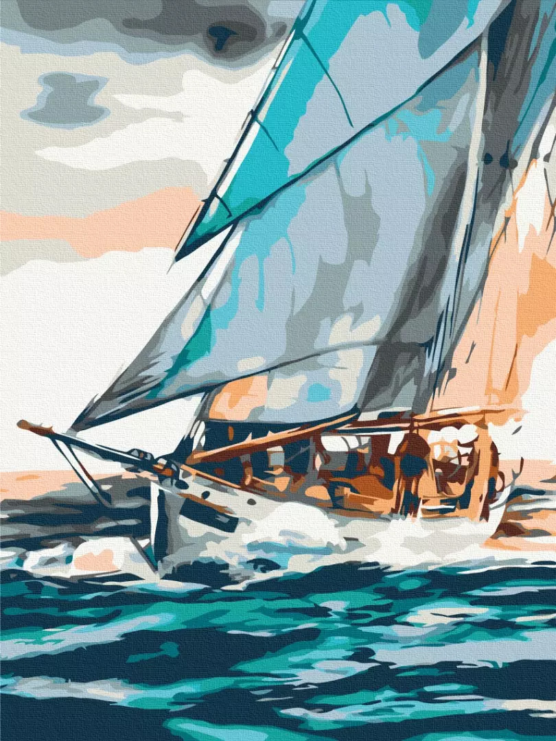 Pictura pe numere - Calatorie pe mare, 30x40 cm | Brushme - 5 | YEO