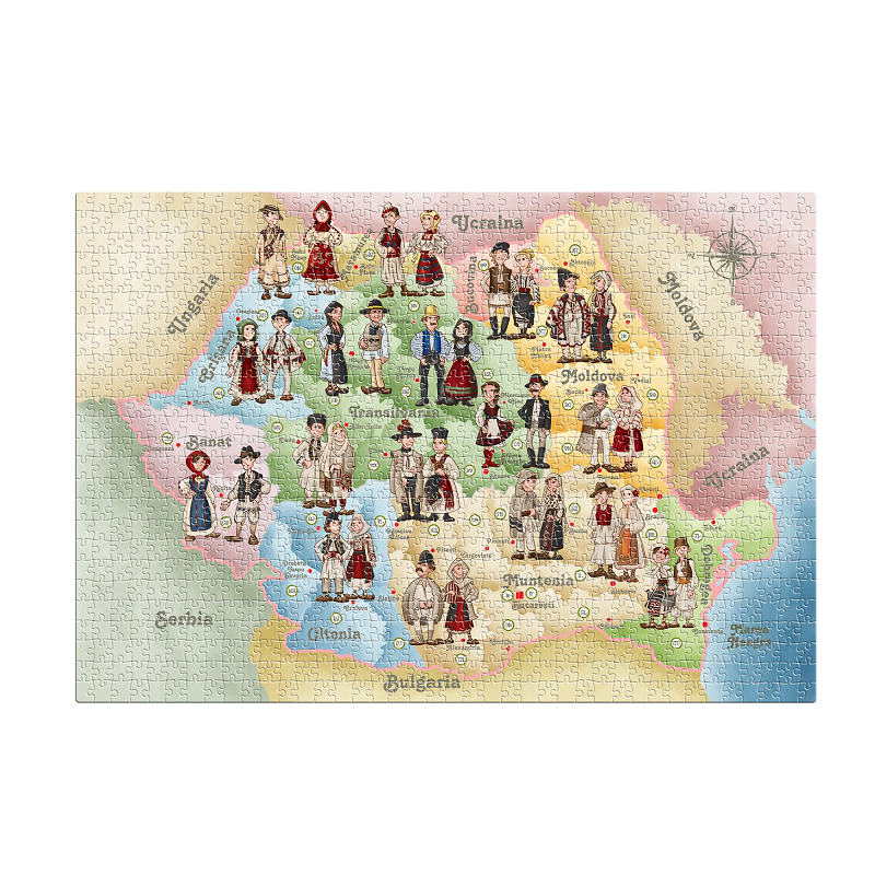 Puzzle 240 piese - Romania - Costume populare | D-Toys - 1 | YEO