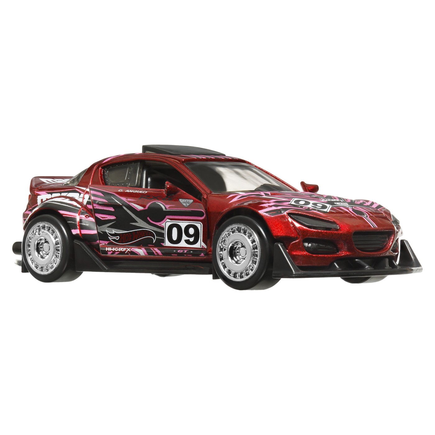 Masinuta - Hot Wheels Pull-Back Speeders - 2004 Mazda RX8 Custom - HW Drift | Mattel - 3 | YEO