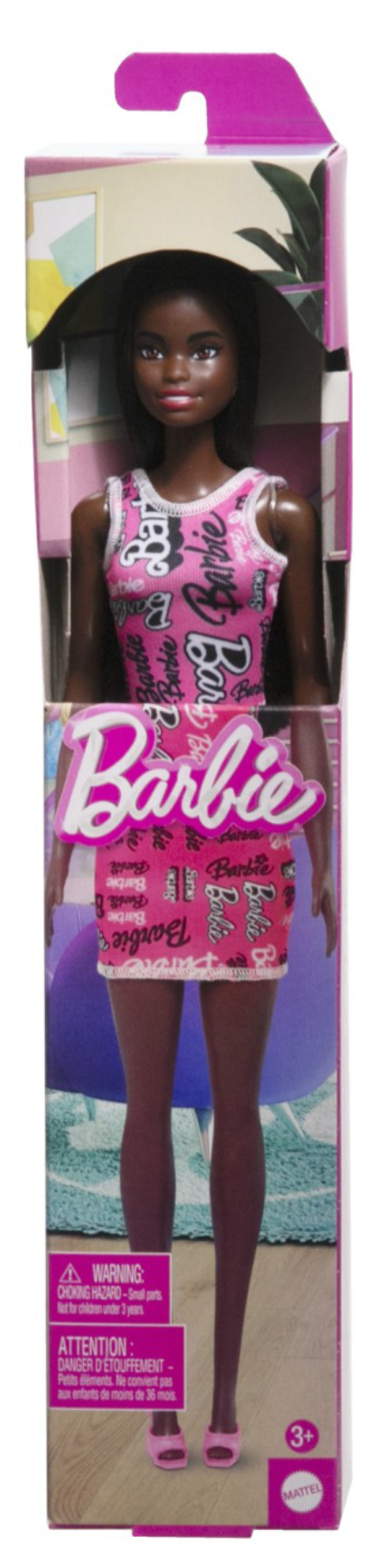 Papusa - Barbie - Bruneta cu rochita roz | Mattel - 5 | YEO