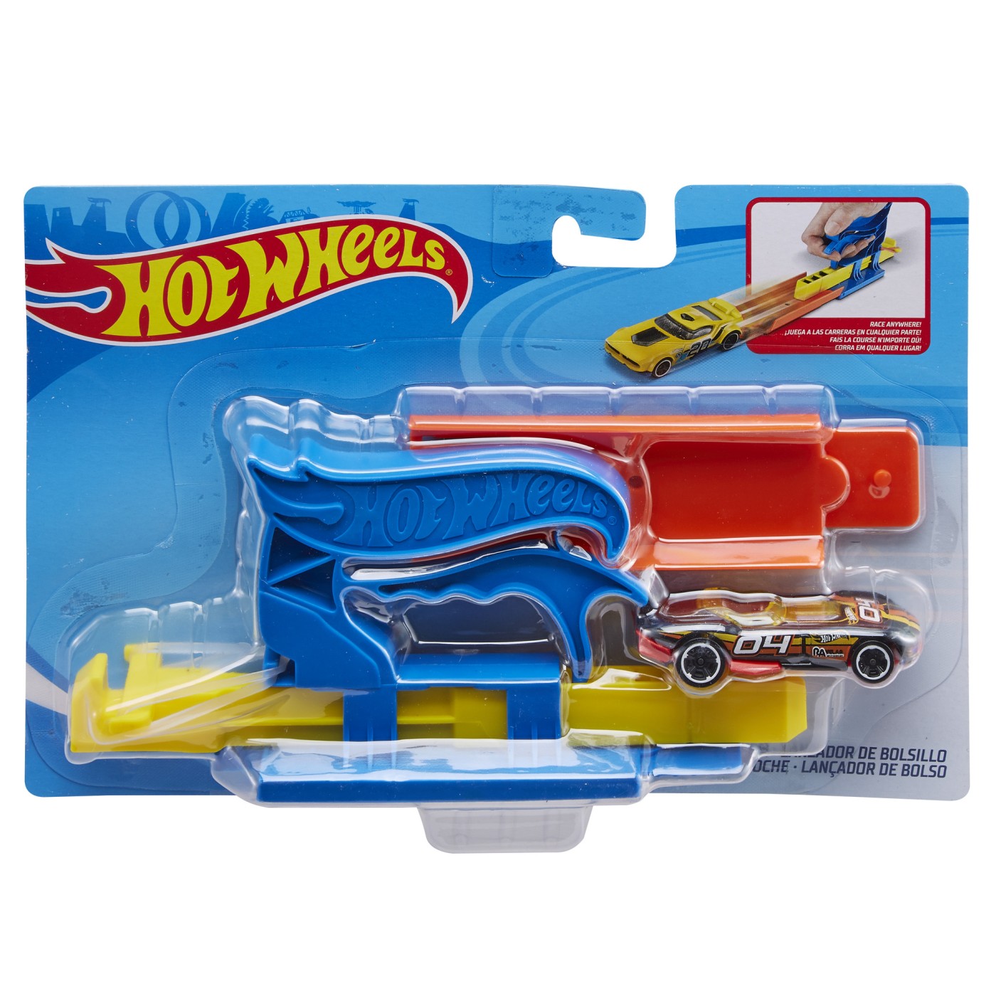 Set de joaca - Hot Wheels - Lansator portabil si masinuta - Albastru | Mattel - 4 | YEO