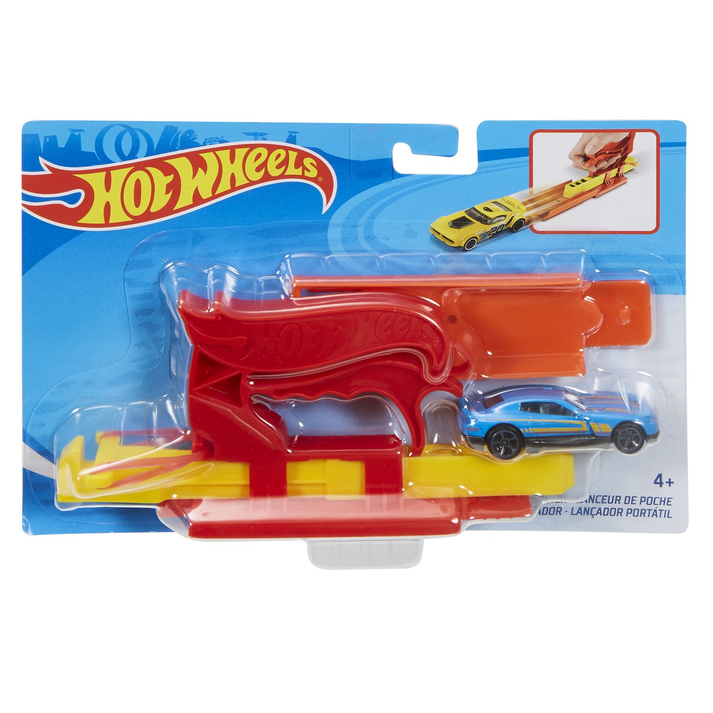 Set de joaca - Hot Wheels - Lansator portabil si masinuta - Rosu | Mattel - 6 | YEO