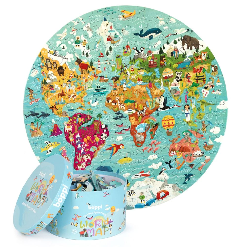 Puzzle 150 piese - Harta lumii | Boppi - 1