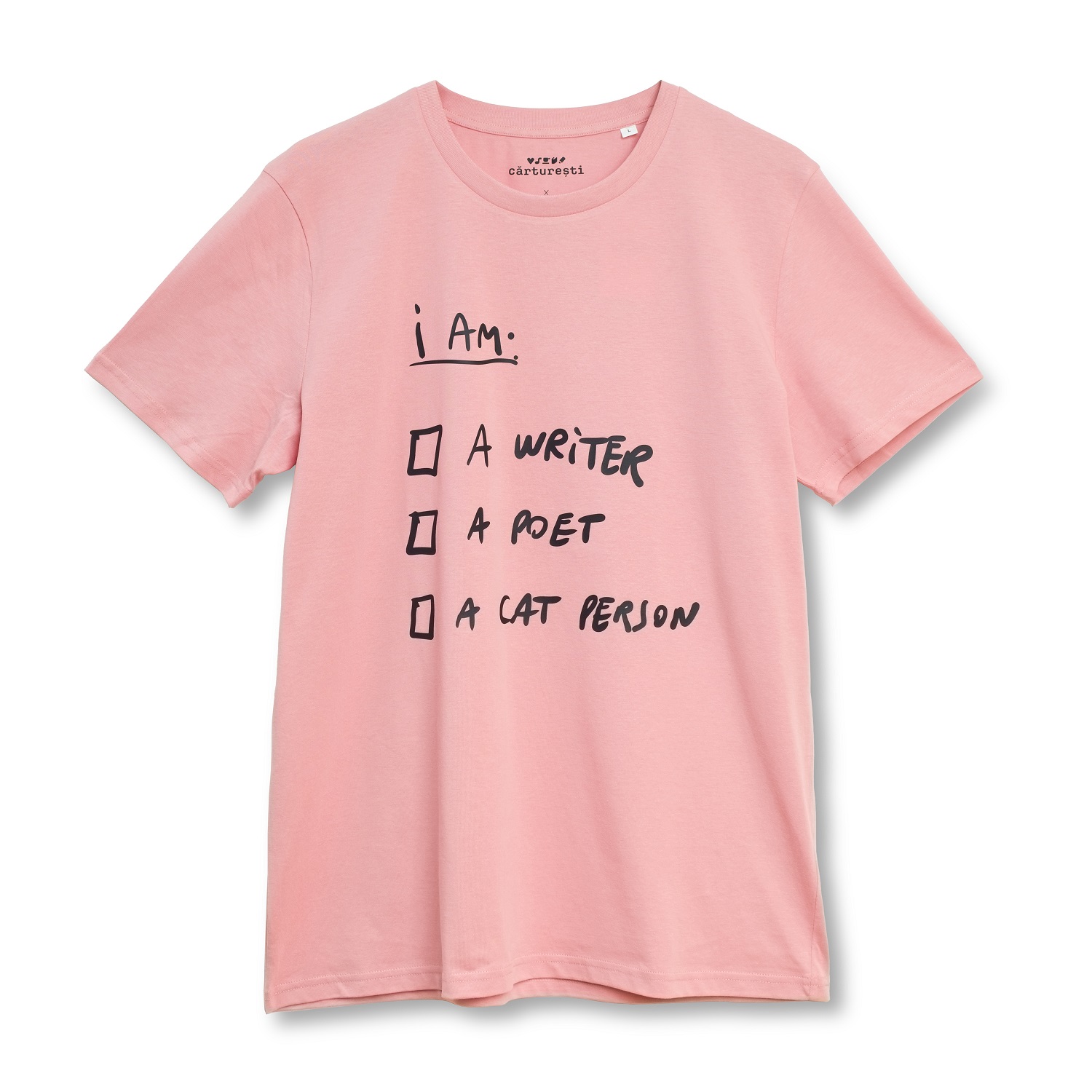 Tricou L - Carturesti x George Rosu - I Am a Writer, a Poet, a Cat Lover | Carturesti