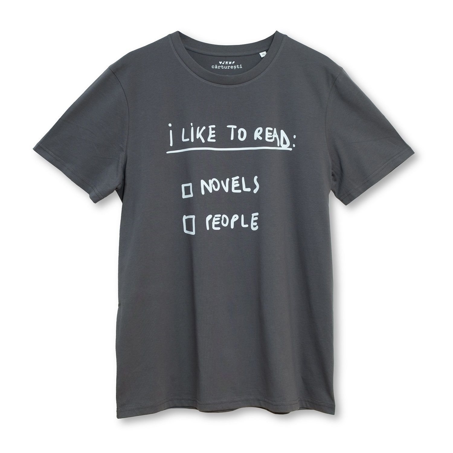 Tricou M - Carturesti x George Rosu - I Like to Read Novels People