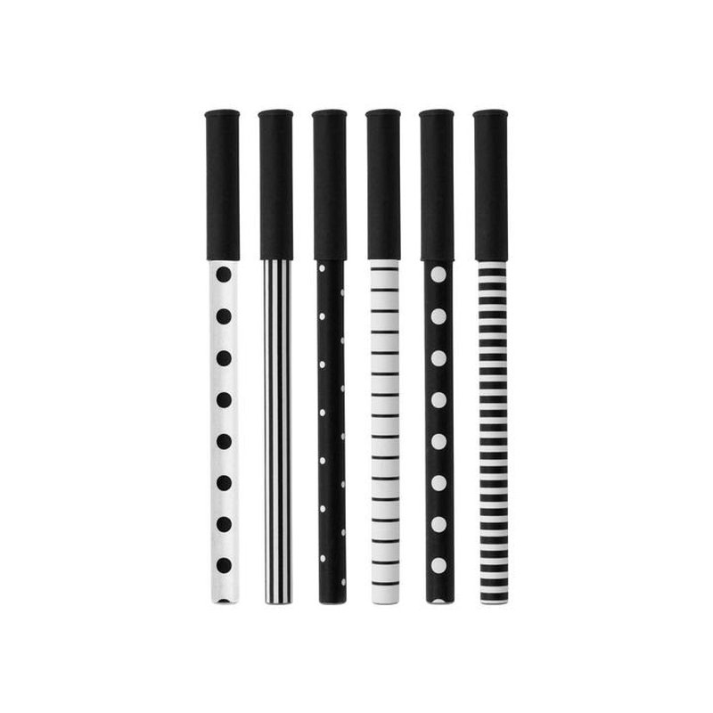 Set 6 pixuri-Party Pen- Black / White | Romanowski Design