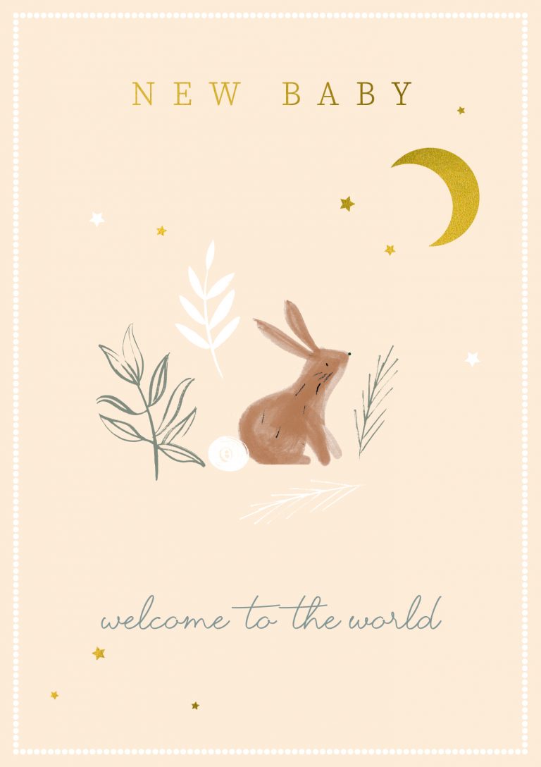 Felicitare - Baby Yellow Bunny and moon