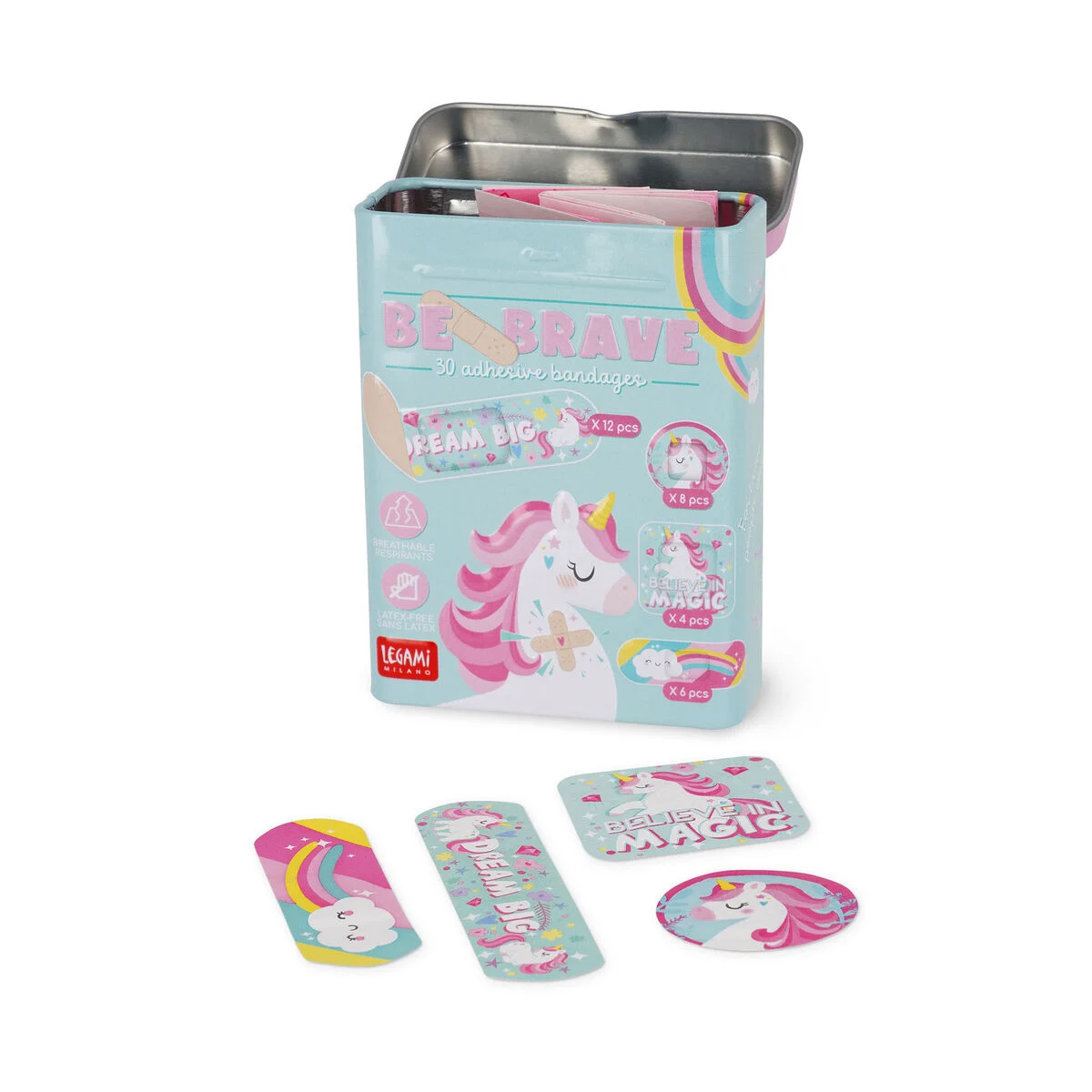 Set 30 de plasturi - Be Brave - Unicorn