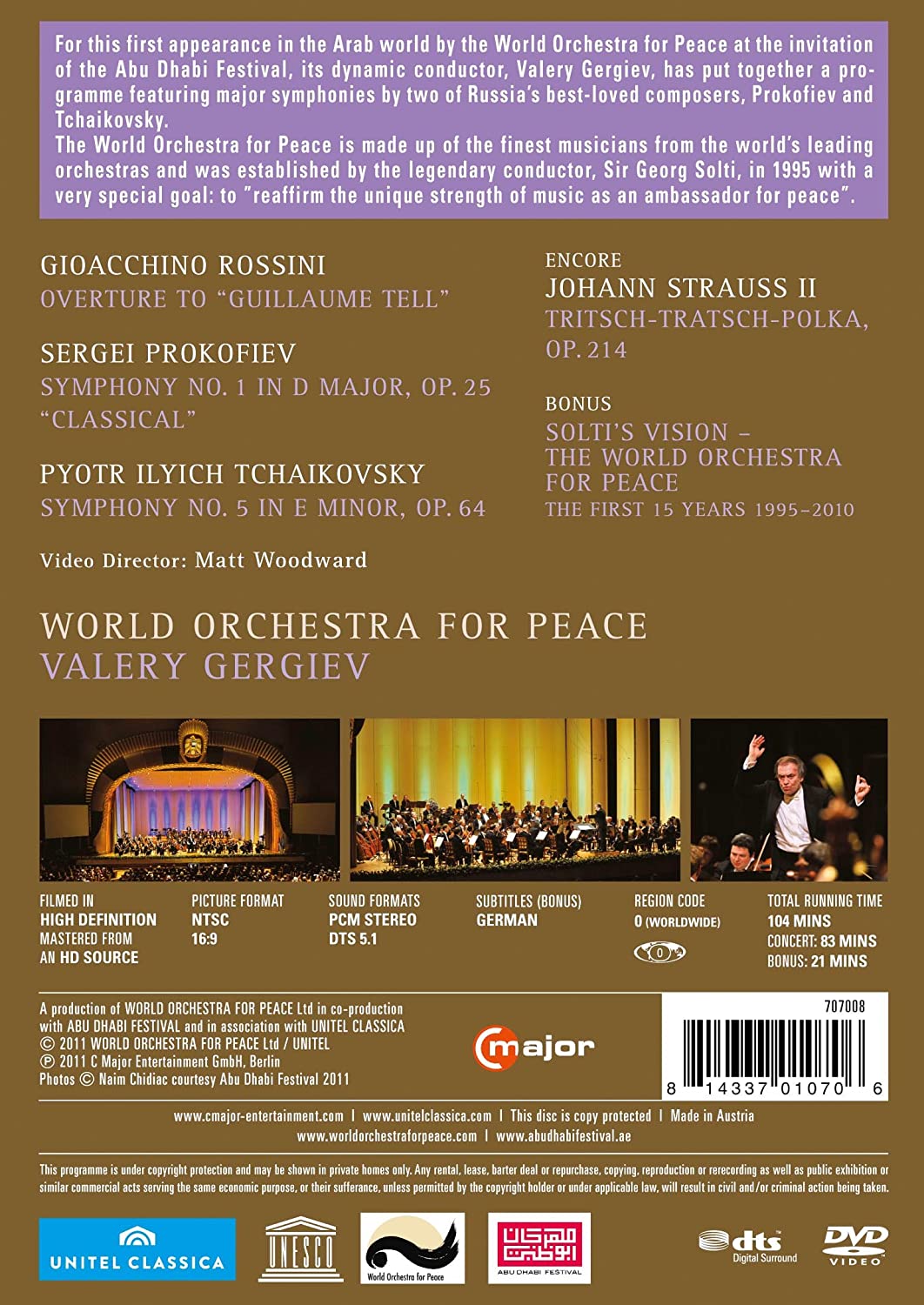 World Orchestra For Peace - Valery Gergiev At The Abu Dhabi Festival (DVD) | Valery Gergiev