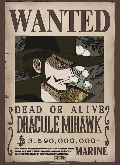 Poster - One Piece - Wanted Dracule Mihawk