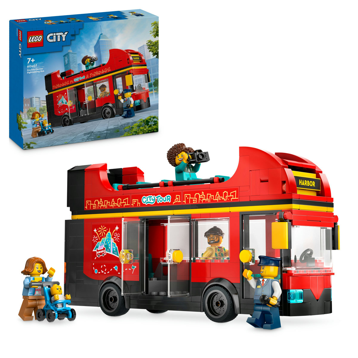 LEGO City - Autobuz turistic rosu cu etaj (60407) | LEGO