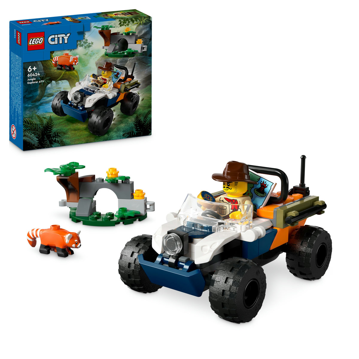 LEGO City - Exploratorul junglei pe ATV in cautarea unui panda rosu (60424) | LEGO