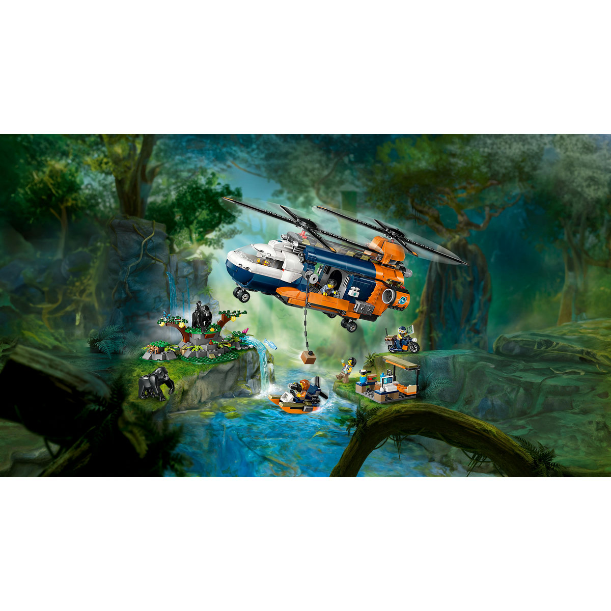 LEGO City - Elicopterul unui explorator al junglei la tabara de baza (60437) | LEGO - 8 | YEO