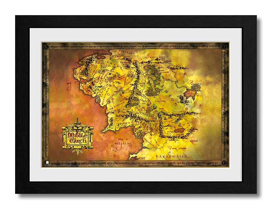 Poster inramat - Lord Of The Rings - Middle Earth, 30x40cm