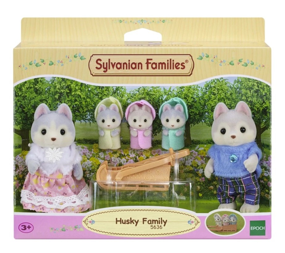 Set 5 figurine - Sylvanian Families - Familia catelusilor Husky | Epoch - 4 | YEO